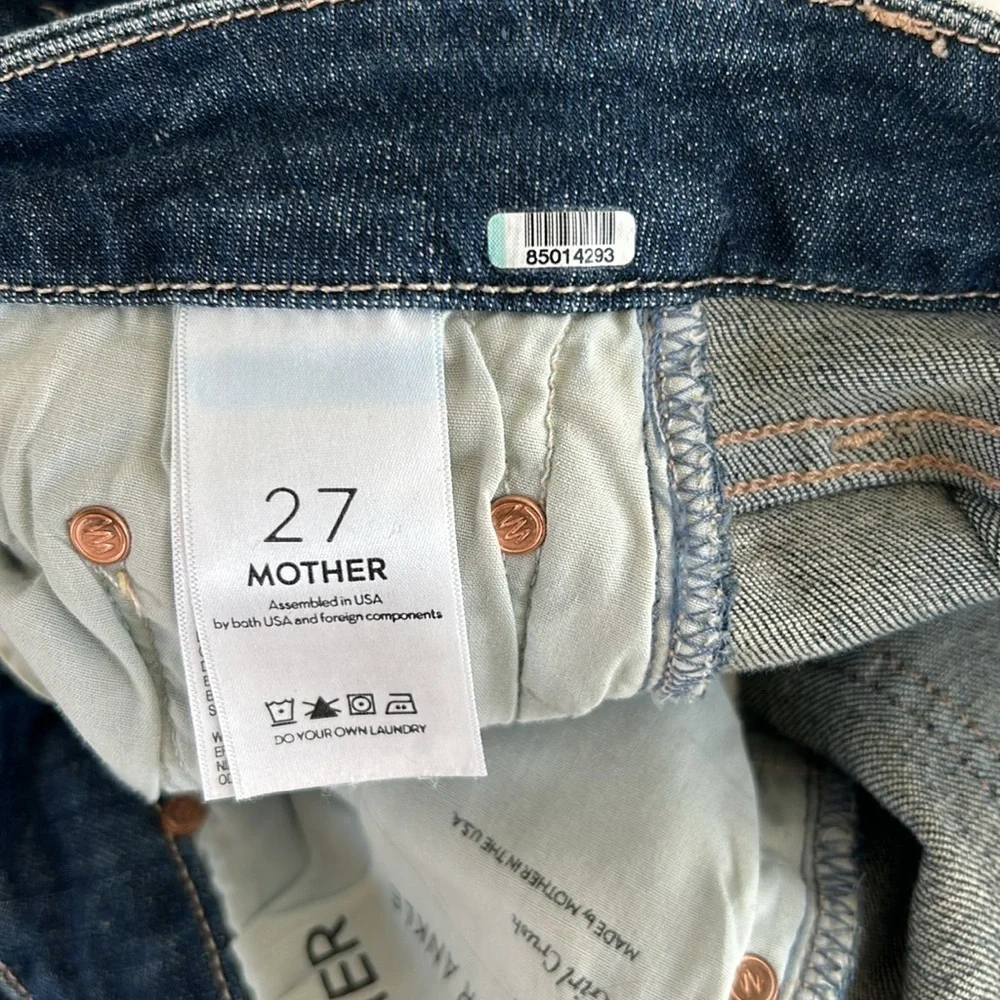 MOTHER The Looker Ankle Fray Skinny Jean in Girl Crush size 27 Raw Hem
